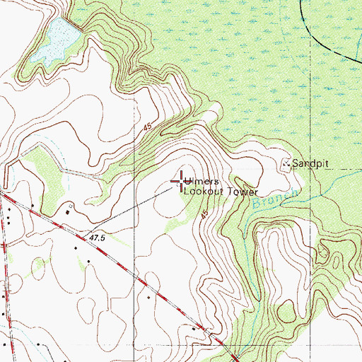 Topographic Map of Ulmers Lookout Tower, SC