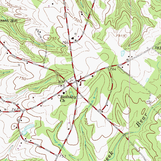 Topographic Map of Bethany School (historical), SC