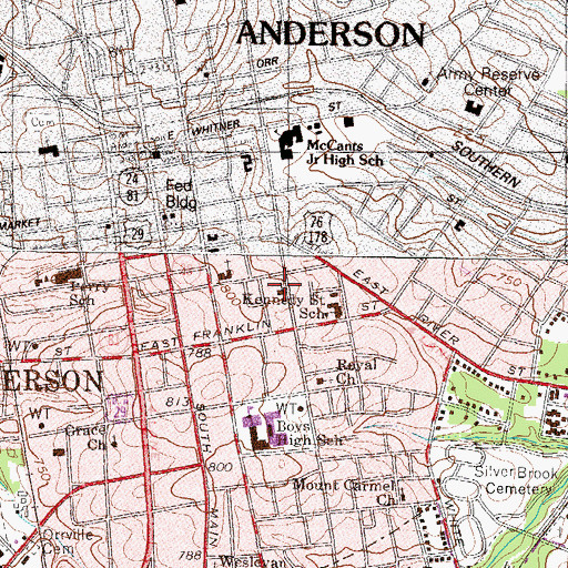 Topographic Map of Bethel African Methodist Episcopal Church, SC