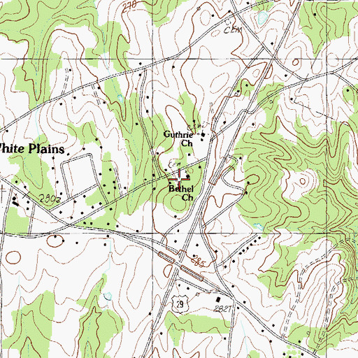 Topographic Map of Bethel Church of God Cemetery, SC