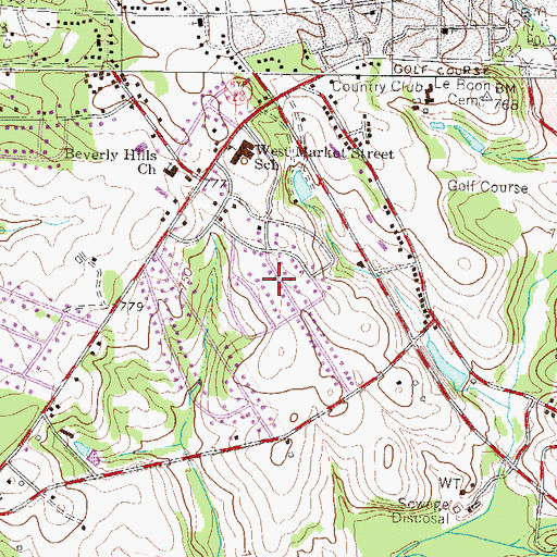 Topographic Map of Beverly Hills, SC