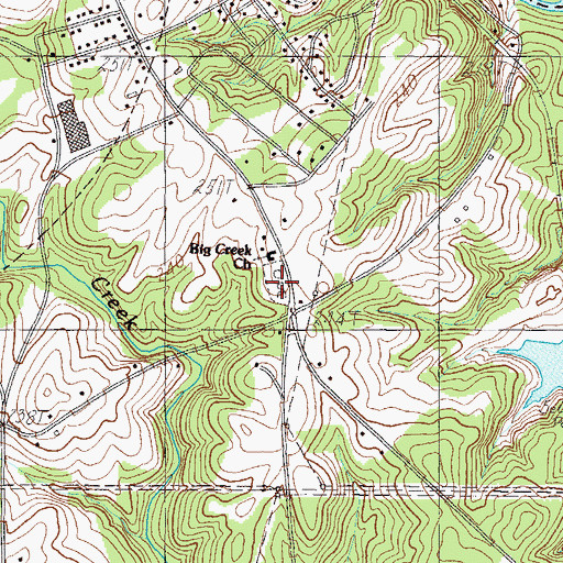 Topographic Map of Big Creek Baptist Cemetery, SC