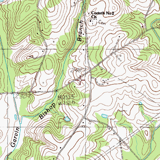 Topographic Map of Bishop Branch School (historical), SC