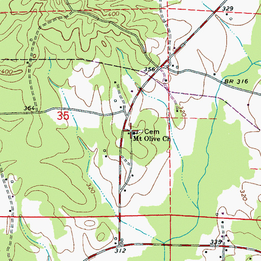 Topographic Map of Mount Olive Church, AL