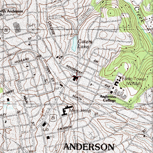 Topographic Map of Boulevard Baptist Church, SC