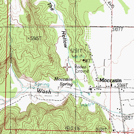 Topographic Map of The Hollow, AZ