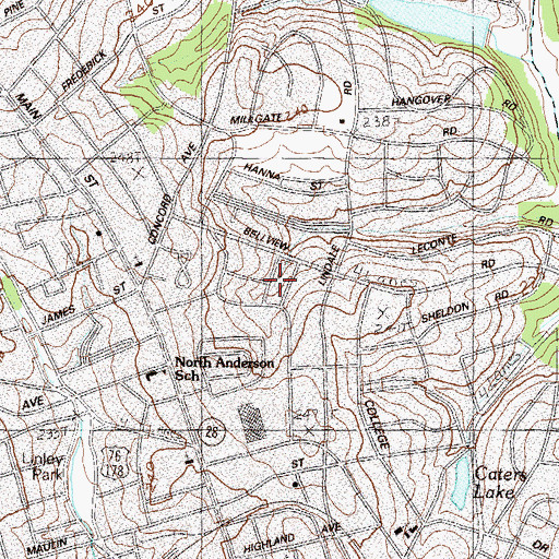 Topographic Map of Brookview Park, SC
