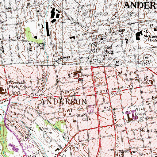 Topographic Map of Caldwell Village, SC