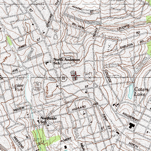 Topographic Map of Camp Shopping Center, SC