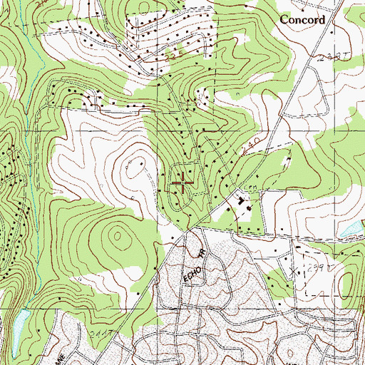 Topographic Map of Carter Hall, SC