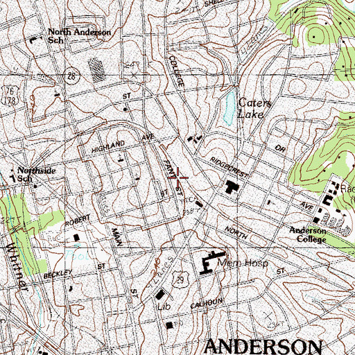Topographic Map of Cater Park (historical), SC
