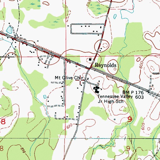 Topographic Map of Mount Olive Church, AL