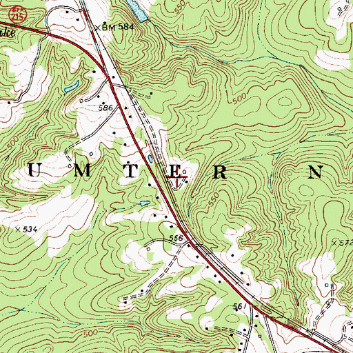 Topographic Map of Carem School (historical), SC