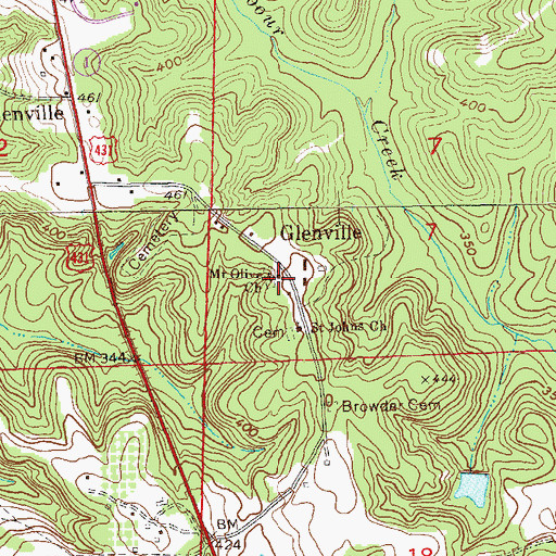 Topographic Map of Mount Olive Church, AL