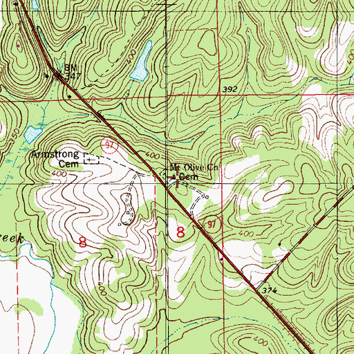Topographic Map of Mount Olive Church, AL