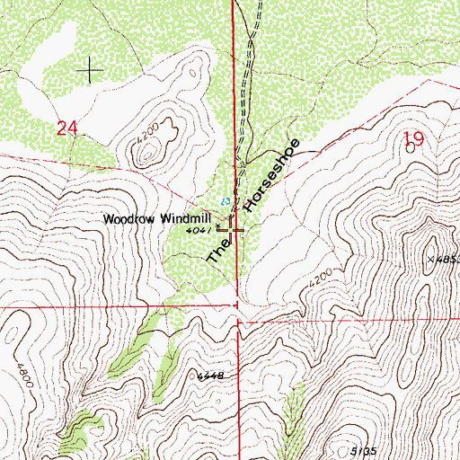Topographic Map of The Horseshoe, AZ