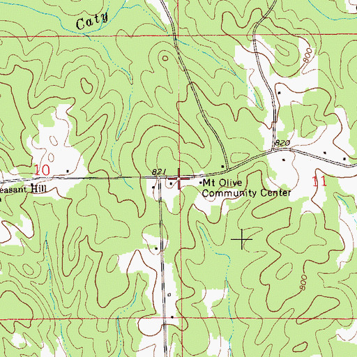 Topographic Map of Mount Olive Community Center, AL