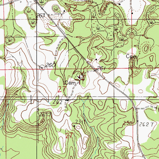 Topographic Map of Mount Olive School, AL