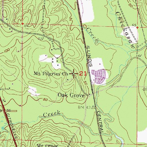 Topographic Map of Mount Pilgrim Church, AL