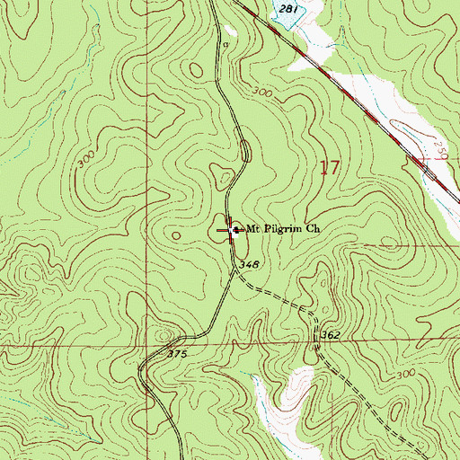 Topographic Map of Mount Pilgrim Church, AL