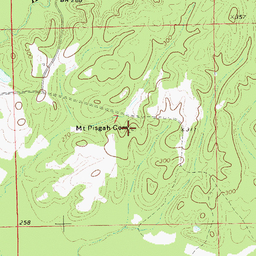 Topographic Map of Mount Pisgah Cemetery, AL