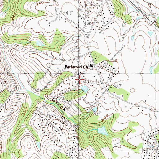 Topographic Map of Parkwood, SC