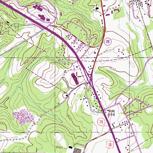 Topographic Map of Pendleton Plaza Shopping Center, SC