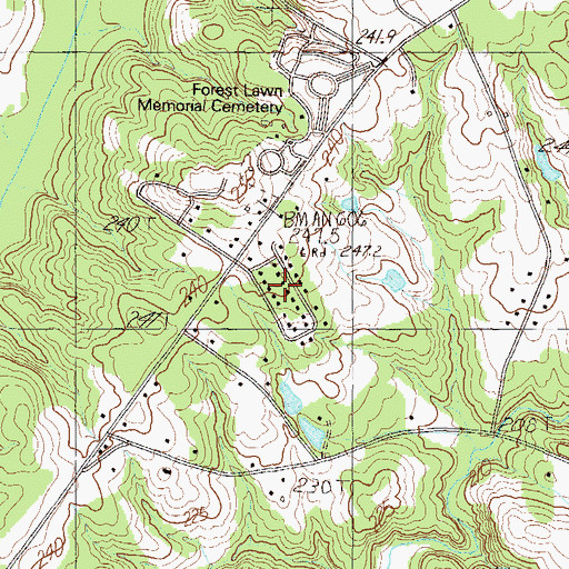 Topographic Map of Pinecrest, SC