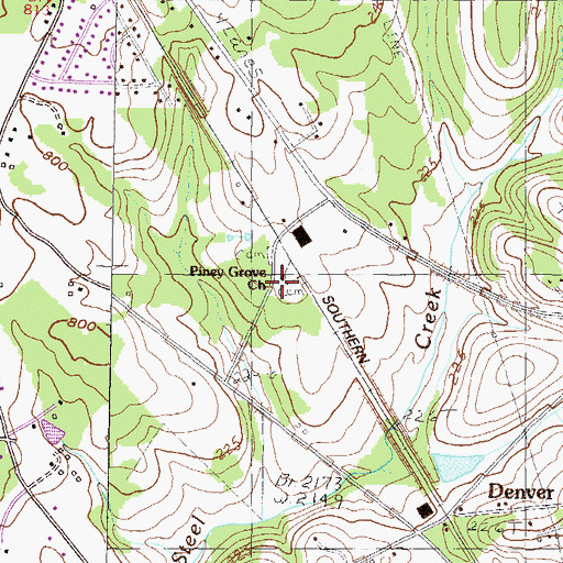 Topographic Map of Piney Grove School (historical), SC