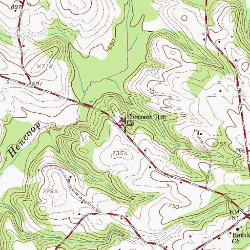 Topographic Map of Pleasant Hill School (historical), SC