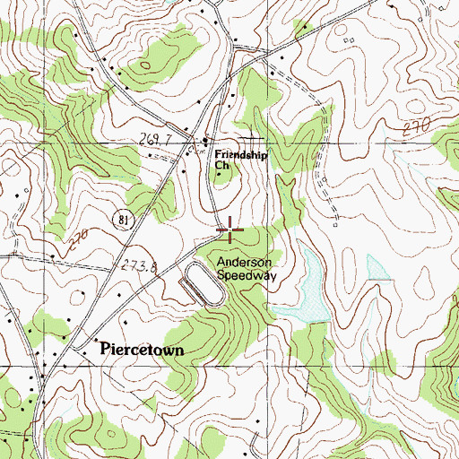 Topographic Map of Poplar Springs School (historical), SC