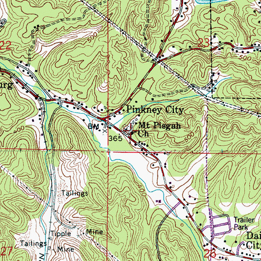 Topographic Map of Mount Pisgah Church, AL