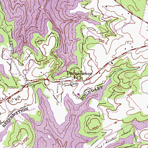 Topographic Map of Providence Cemetery, SC