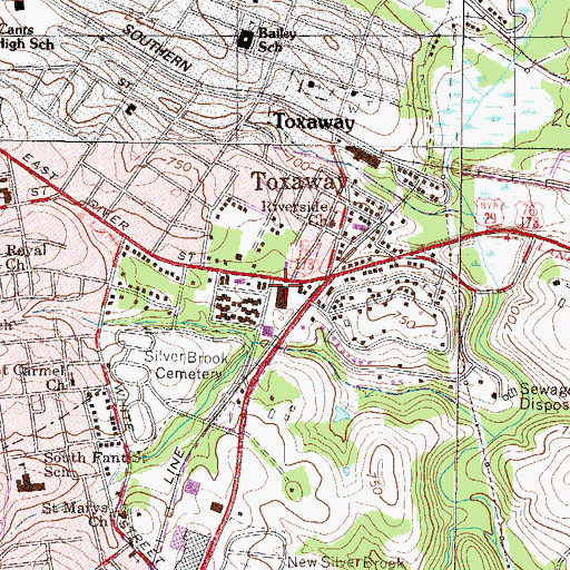 Topographic Map of River Street Plaza Shopping Center, SC