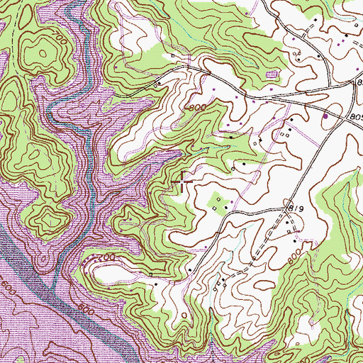 Topographic Map of Shadow Wood, SC