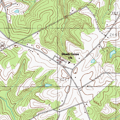 Topographic Map of Shadow Grove Cemetery, SC