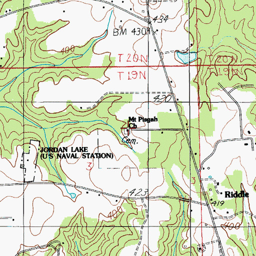 Topographic Map of Mount Pisgah Church, AL