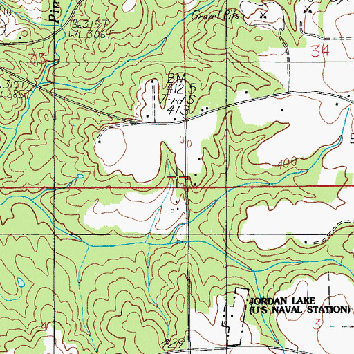 Topographic Map of Mount Pisgah School, AL