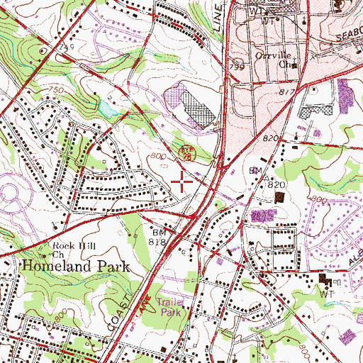 Topographic Map of Southgate Shopping Center, SC