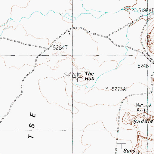 Topographic Map of The Hub, AZ