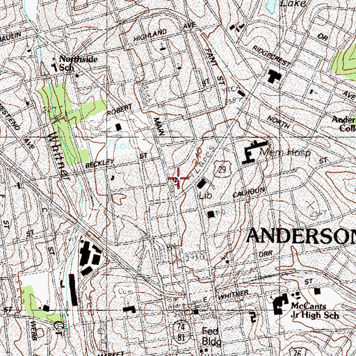 Topographic Map of Towne Center Shopping Center, SC