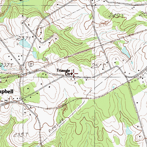Topographic Map of Triangle Church, SC