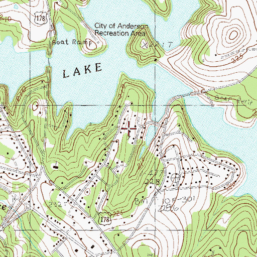 Topographic Map of Twin Lakes, SC