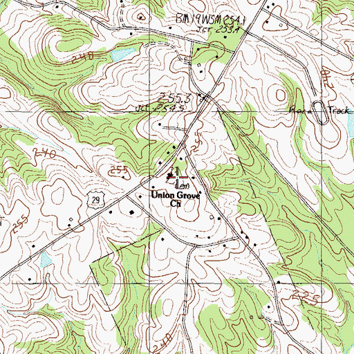 Topographic Map of Union Grove Cemetery, SC
