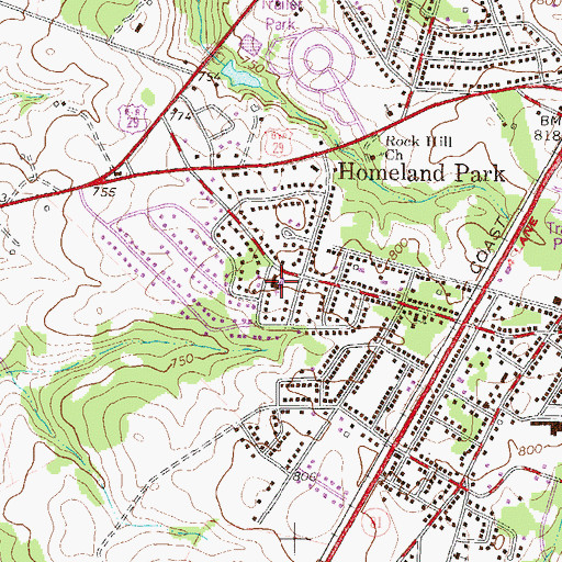 Topographic Map of Varennes Heights Baptist Church, SC