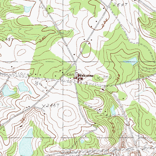 Topographic Map of Welcome Baptist Church, SC