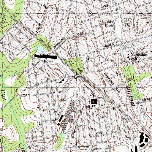 Topographic Map of West Anderson Church of God, SC