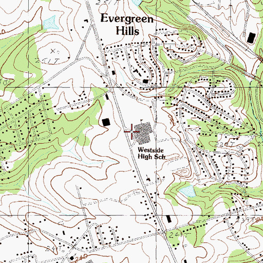 Topographic Map of Westside High School, SC
