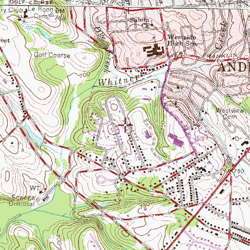 Topographic Map of Westview Heights, SC
