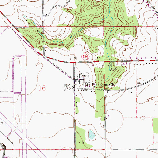 Topographic Map of Grimes United Methodist Church, AL